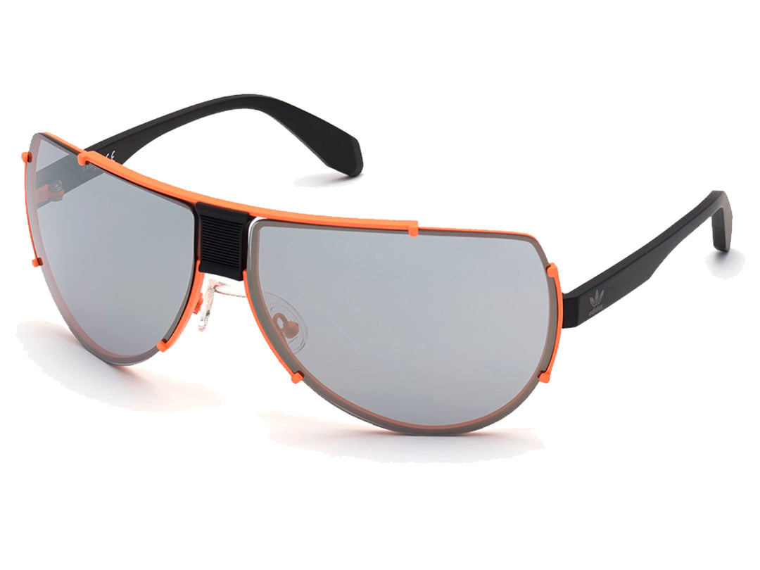 Lentes de sol Adidas Originals con montura negra, detalles en naranja y micas grises.