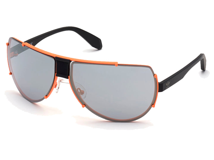 Lentes de sol Adidas Originals con montura negra, detalles en naranja y micas grises.