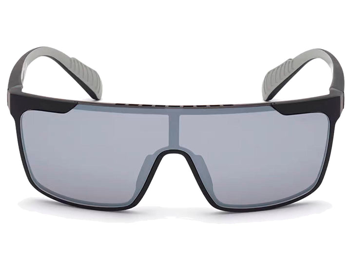 Lentes de sol deportivos Adidas modelo SP0020 en color negro y gris con diseño envolvente y micas oscuras.