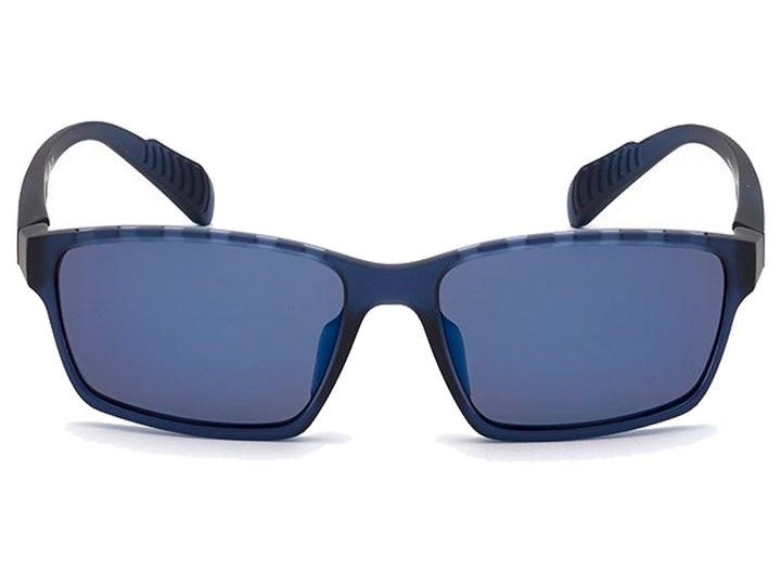 Lentes de sol deportivos Adidas modelo SP0024 en color azul con montura rectangular y acabado mate.