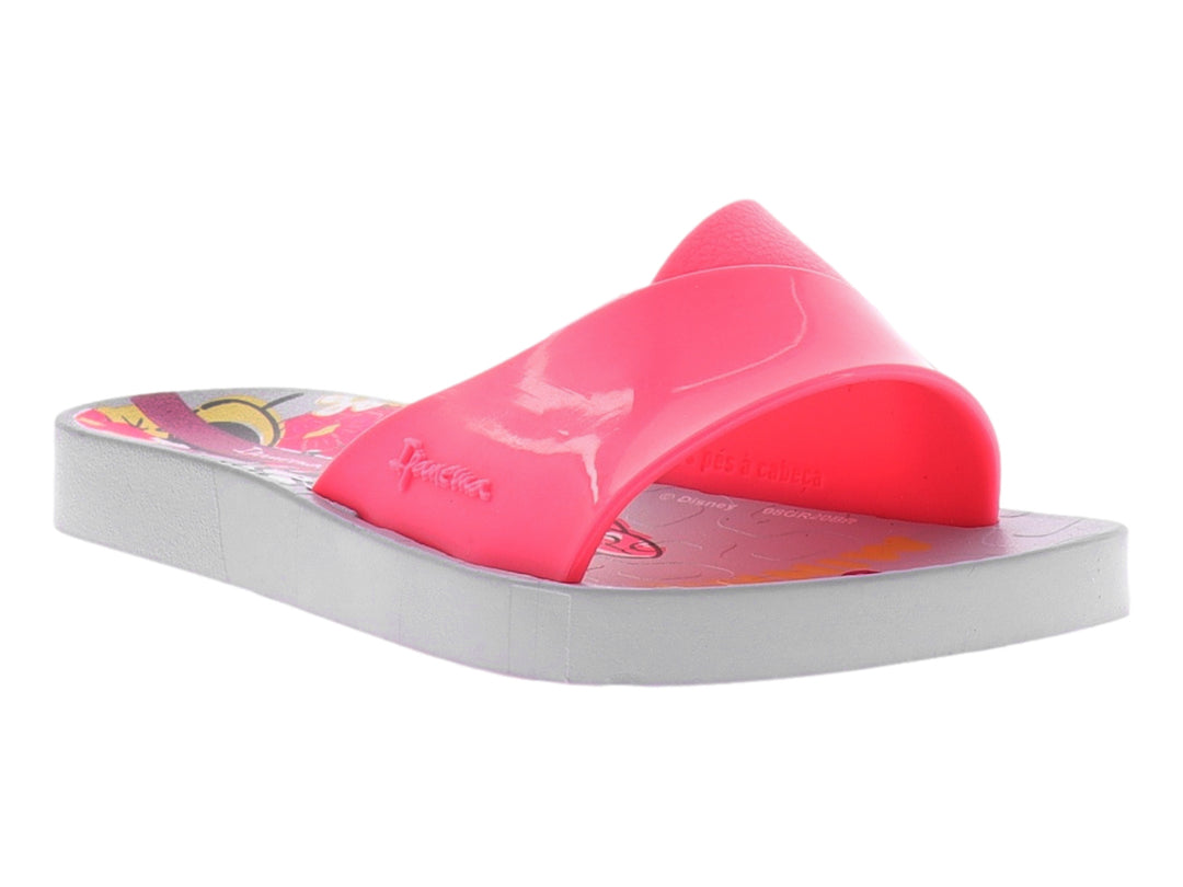 Sandalias Ipanema para niña color rosa con suela blanca y detalles coloridos.