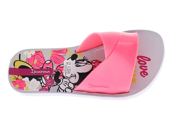 Sandalias Ipanema para niña color rosa con suela blanca y detalles coloridos.