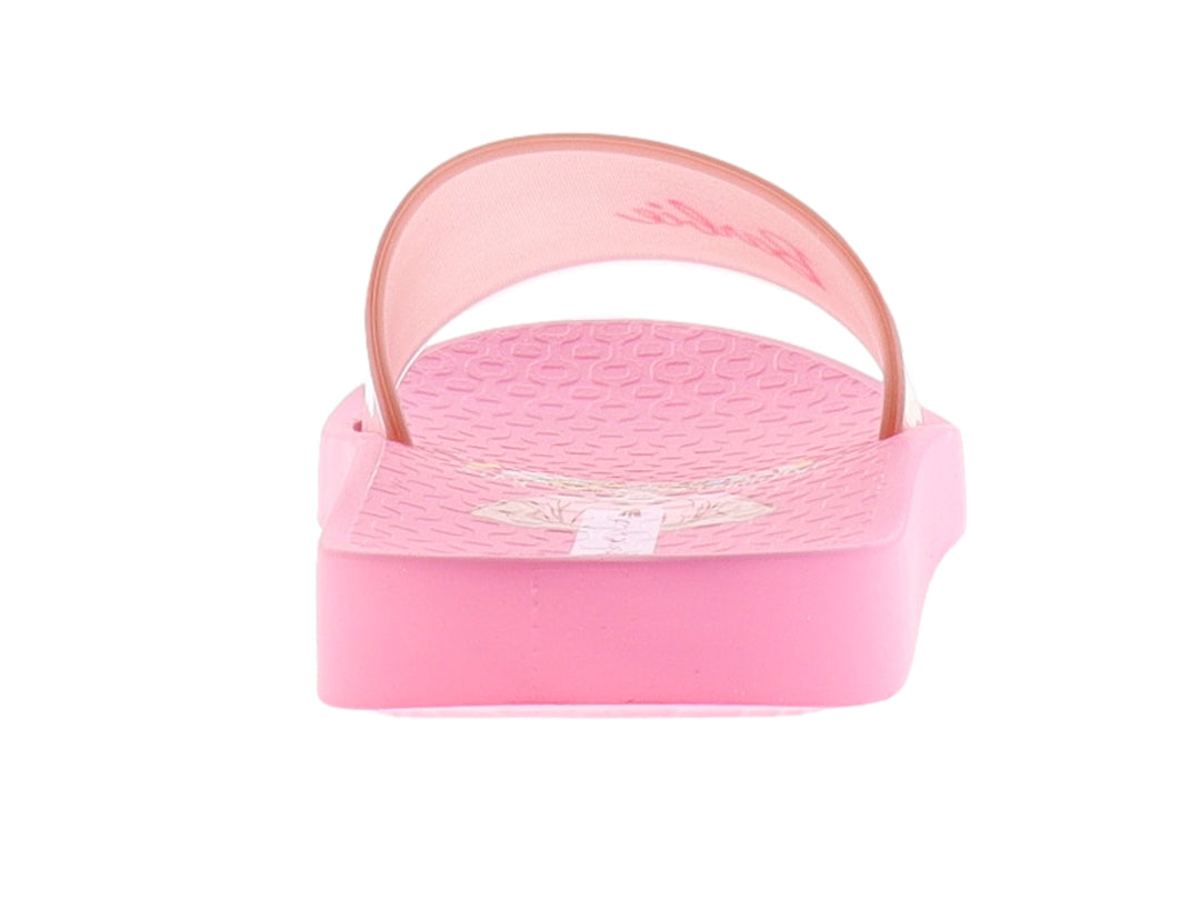 Sandalias Ipanema color rosa para niña con logotipo de Barbie en la correa.