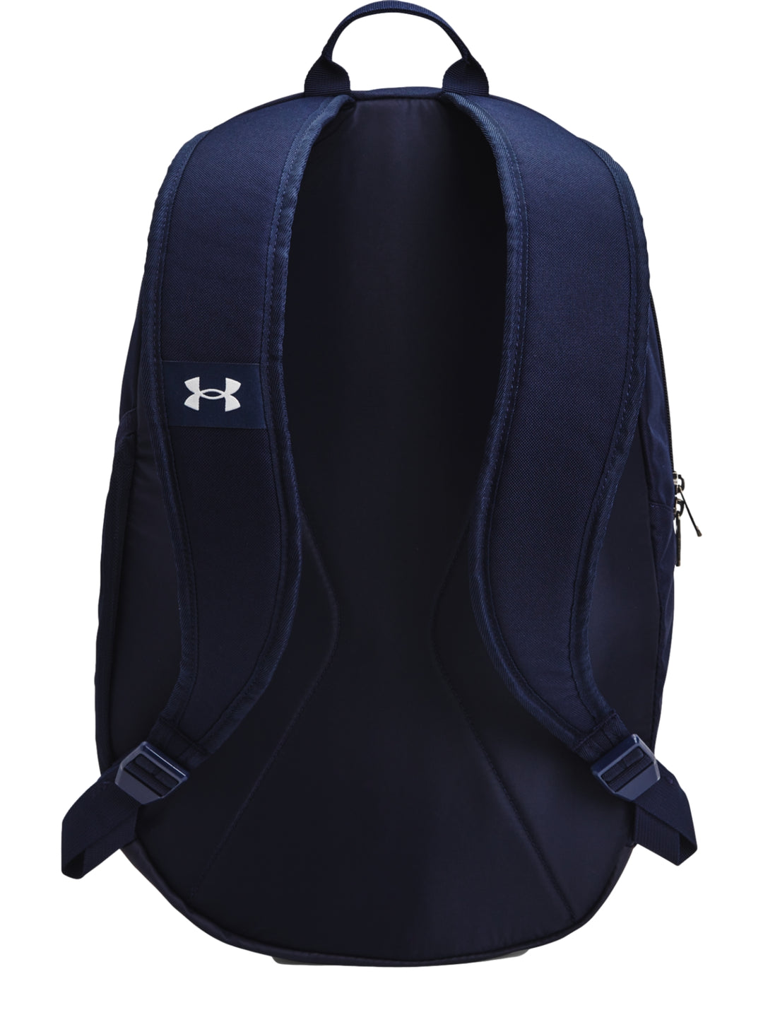 Mochila Under Armour Hustle Lite en color azul marino con logotipo blanco frontal.