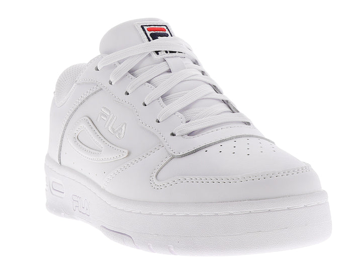 Tenis FILA LNX-100 para niño en color blanco, diseño deportivo de corte bajo con cordones.