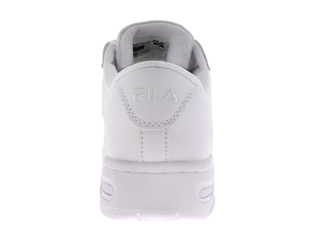 Tenis FILA LNX-100 para niño en color blanco, diseño deportivo de corte bajo con cordones.