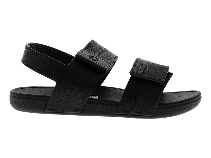 Sandalia Cartago color negro para hombre con correas ajustables de velcro y textura rugosa.