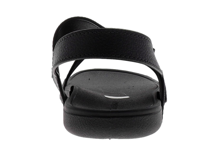 Sandalia Cartago color negro para hombre con correas ajustables de velcro y textura rugosa.