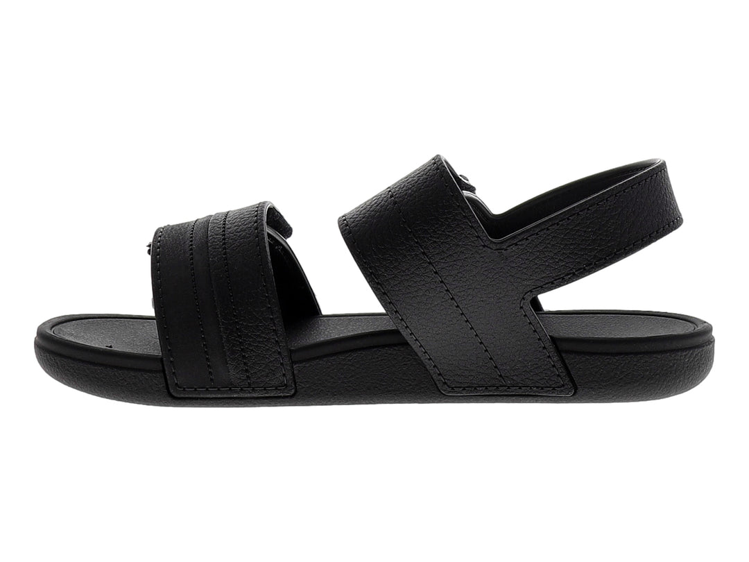 Sandalia Cartago color negro para hombre con correas ajustables de velcro y textura rugosa.