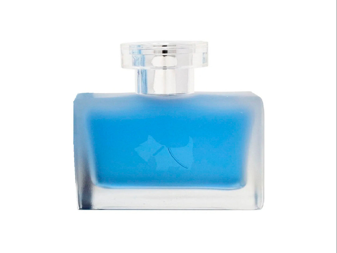 Botella de perfume Ferrioni Terrie Ice Blue de 100 ml con su caja decorada en tonos azules y blancos.