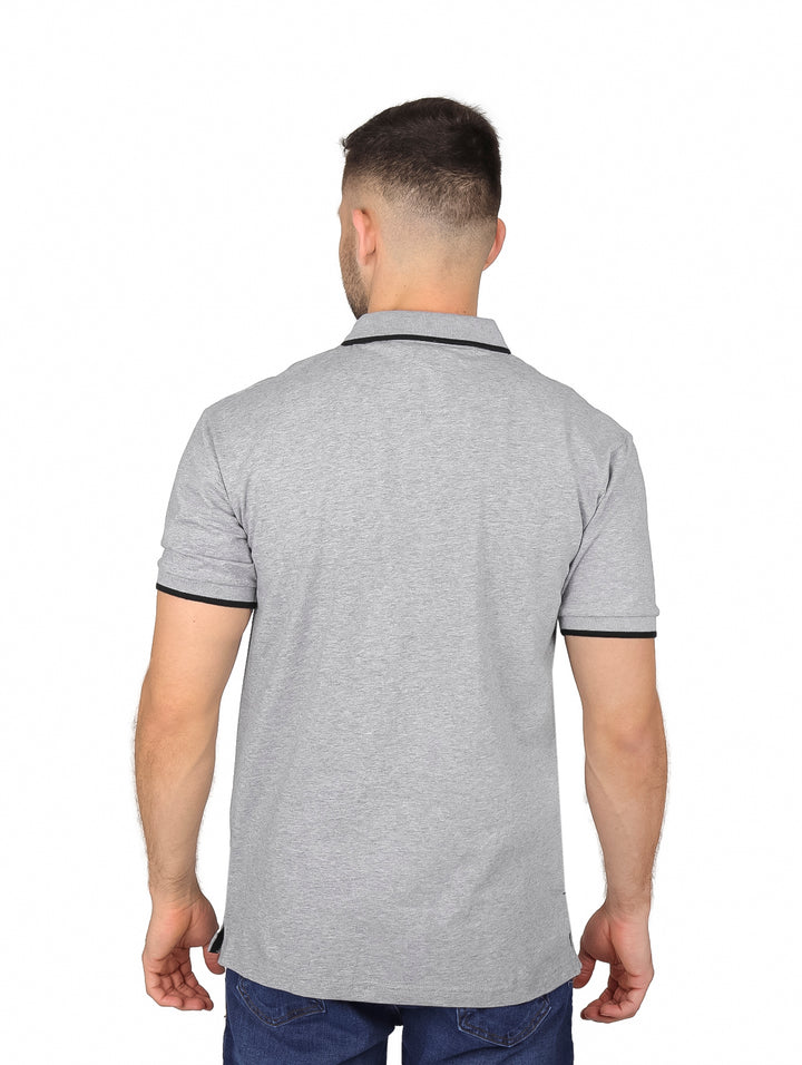 Playera Polo Vertical Eagle Gris