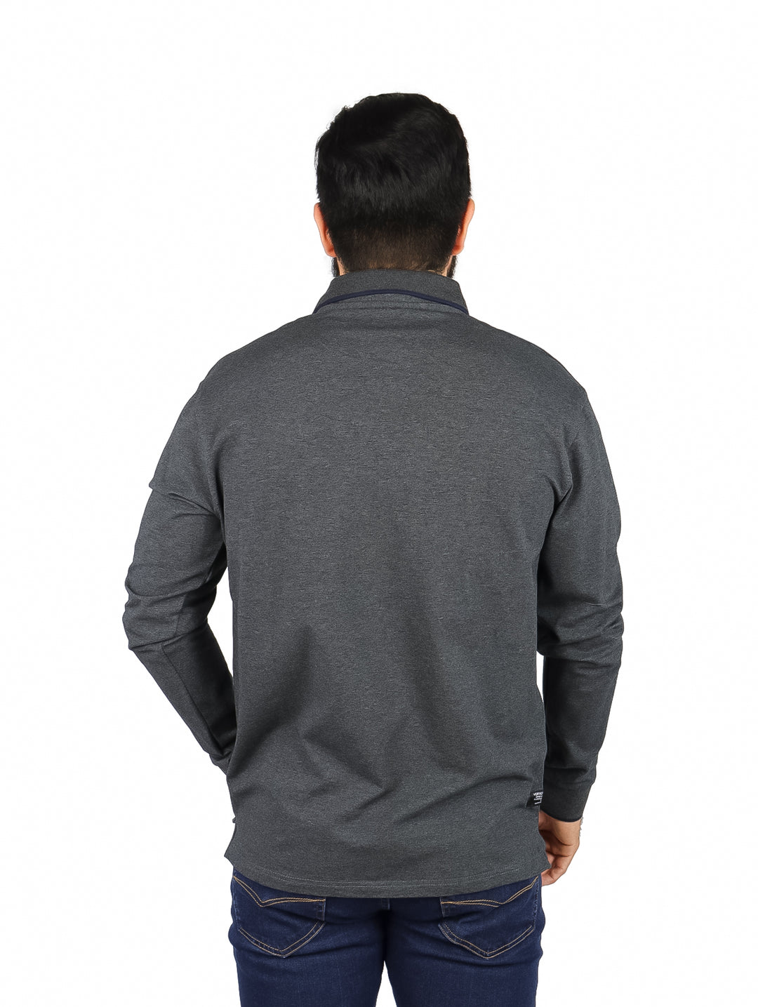 Playera Polo Manga Larga Vertical Eagle Charcoal para Hombre