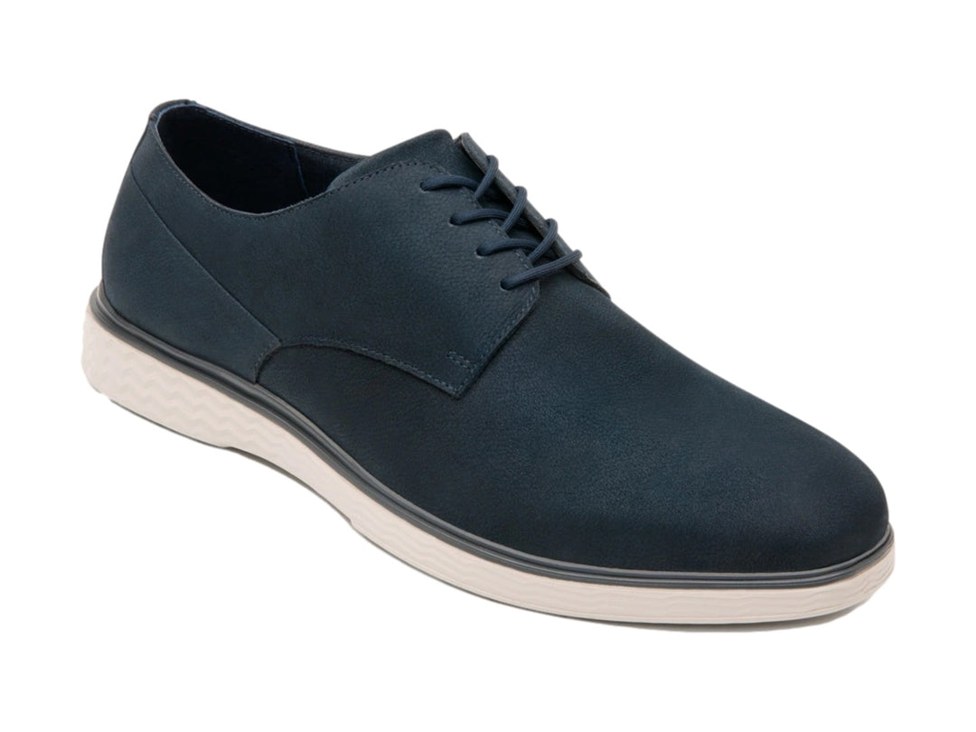 Zapato casual Flexi color azul titanium con suela blanca y agujetas.