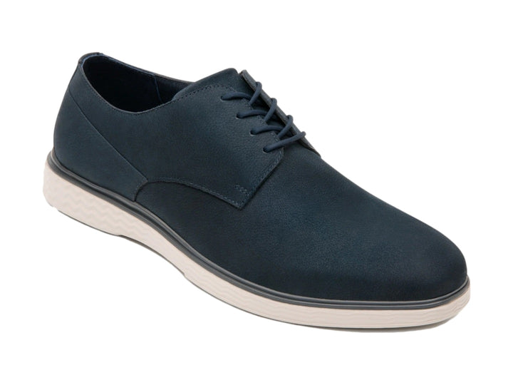 Zapato casual Flexi color azul titanium con suela blanca y agujetas.