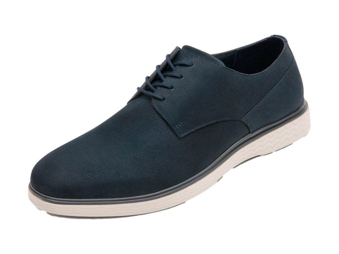 Zapato casual Flexi color azul titanium con suela blanca y agujetas.