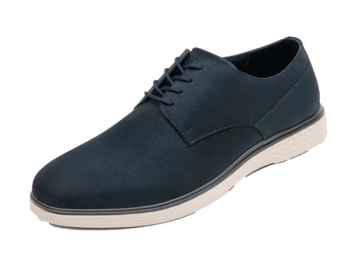 Zapato casual Flexi color azul titanium con suela blanca y agujetas.