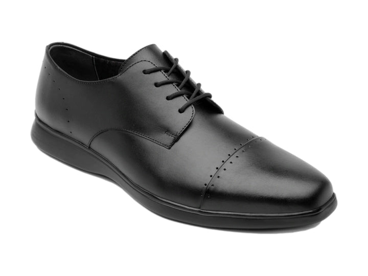 Zapato formal negro para Hombre con agujetas y punta redondeada.
