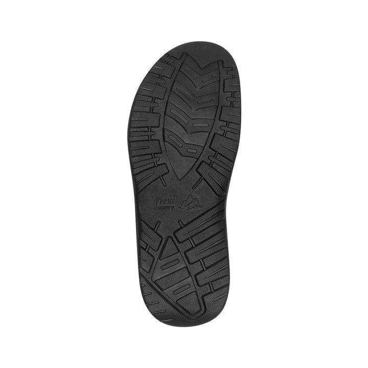 Sandalia deportiva Flexi color negro con correas ajustables de velcro y suela gruesa.