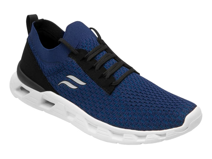 Tenis deportivos Flexi color azul con suela blanca y detalles en negro.
