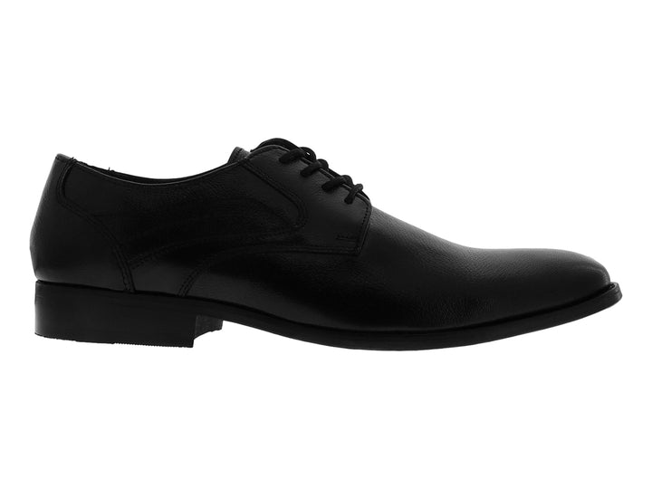 Zapato formal de cuero negro para hombre, estilo Oxford con cordones y acabado liso.