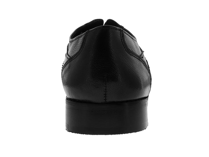 Zapato formal de cuero negro para hombre, estilo Oxford con cordones y acabado liso.