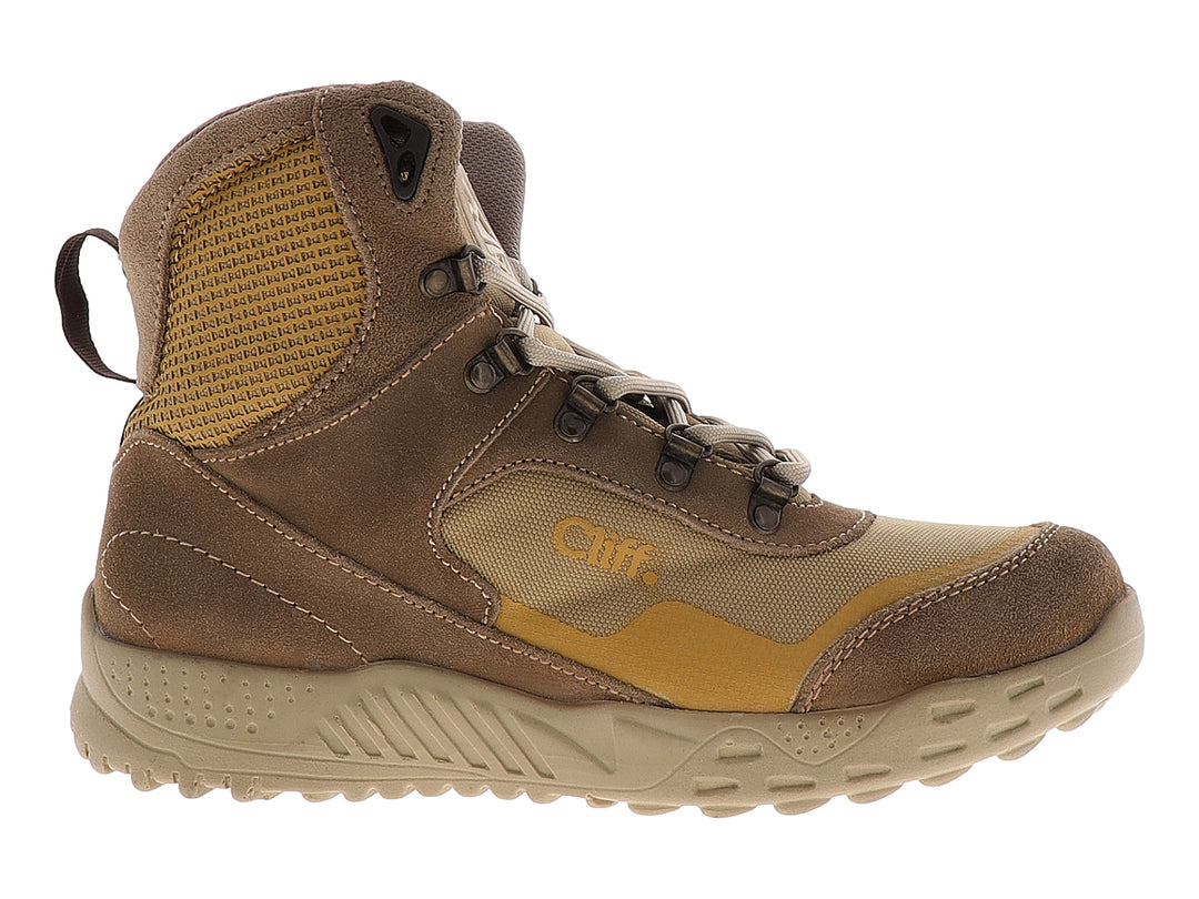 Bota táctica CLIFF modelo 3700 en color arena, de caña media con suela resistente y cierre de agujetas.
