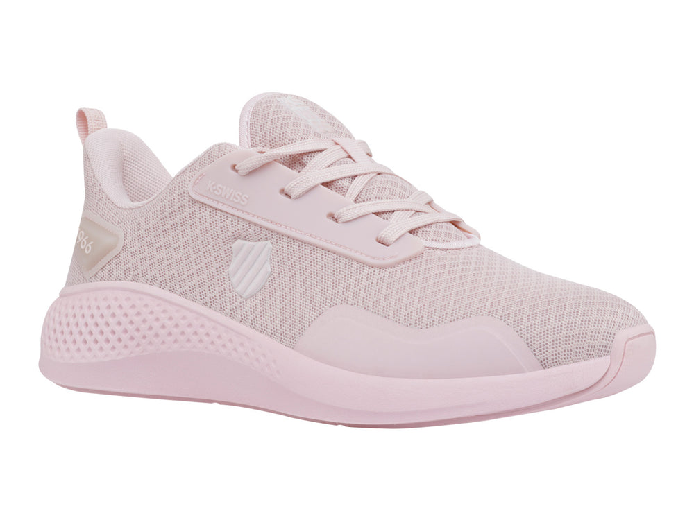 Tenis deportivos K-SWISS FORCE V en color rosa pastel con acabado en malla.