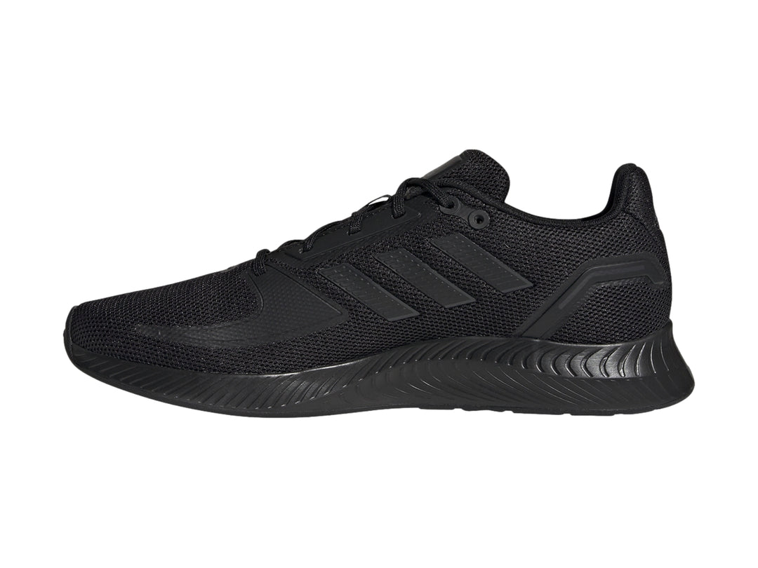Tenis deportivos Adidas Runfalcon 2.0 en color negro con suela a juego.