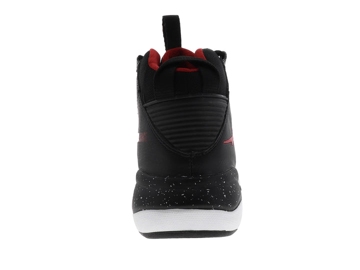 Tenis de baloncesto Pontiac AXL en colores blanco y negro con detalles en rojo, diseño de bota alta.
