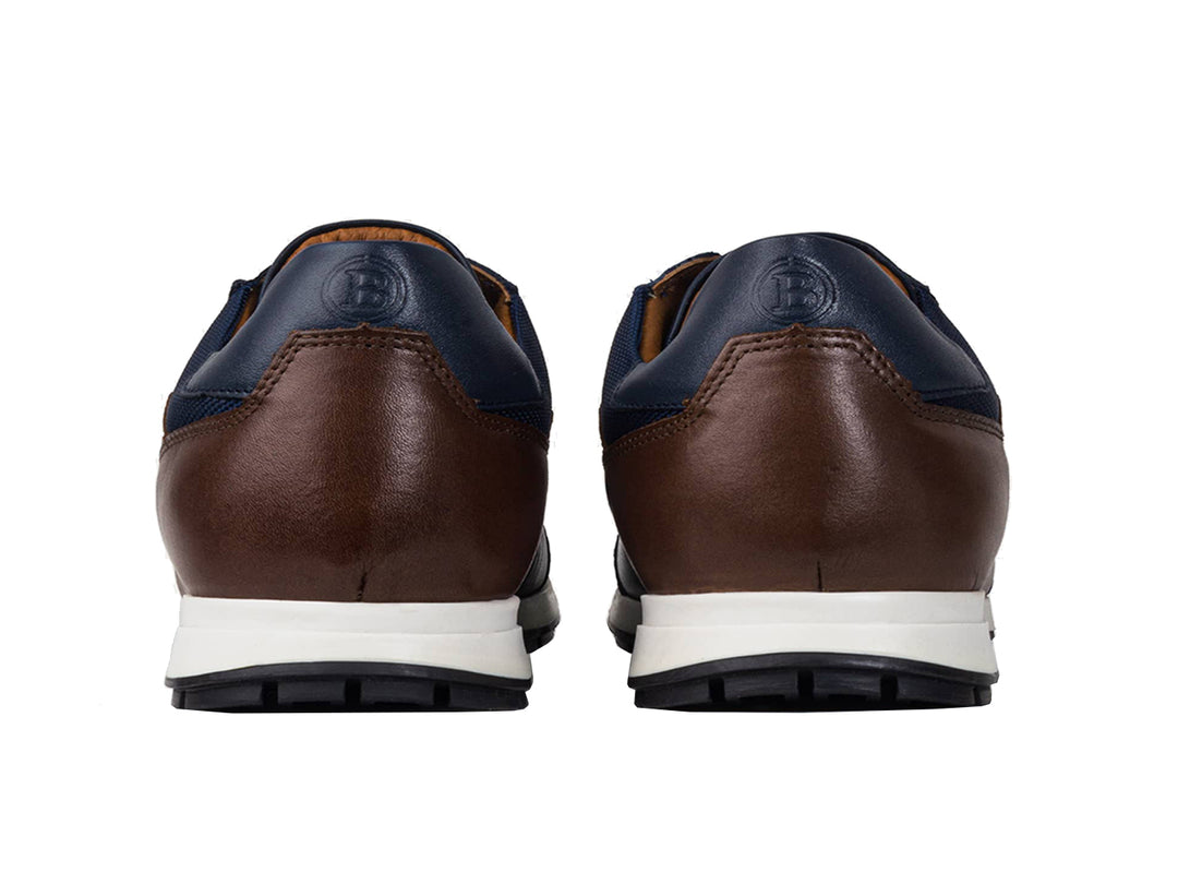 Tenis Brantano Vector para hombre en colores azul y café con suela blanca.