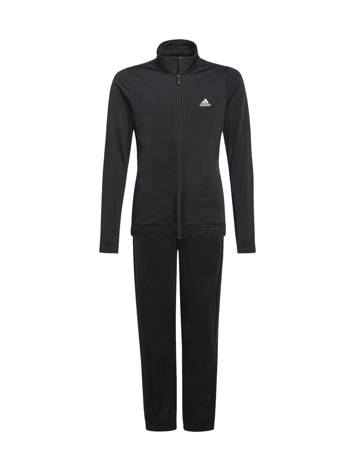 Conjunto deportivo Adidas para niña en color negro, compuesto por chaqueta con cierre y pantalón