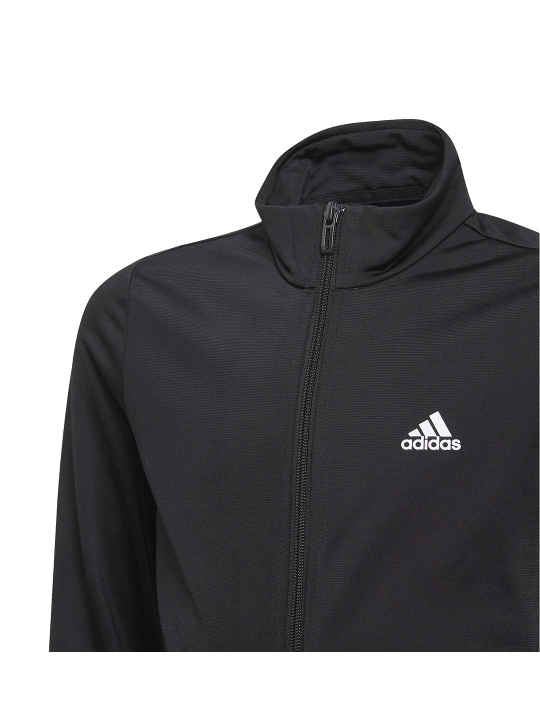 Conjunto deportivo Adidas para niña en color negro, compuesto por chaqueta con cierre y pantalón