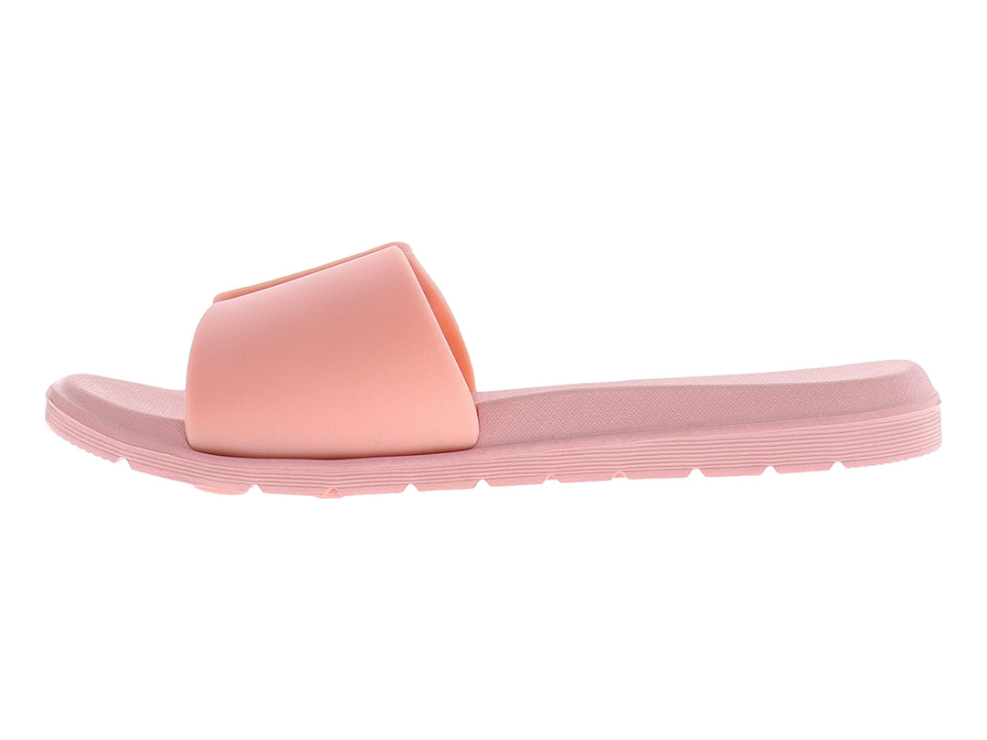 Sandalias ELEGA color palo de rosa con plataforma y detalle de hebilla ancha en la parte superior.