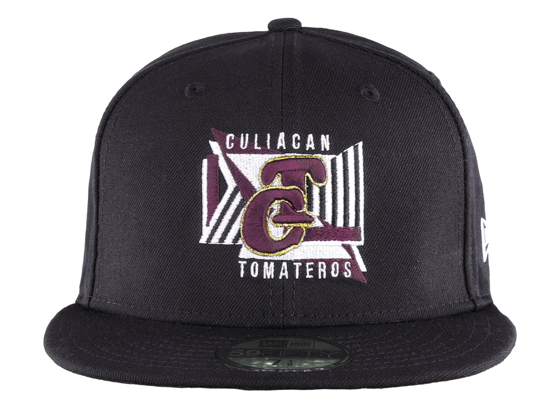 Gorra de béisbol New Era color negro con logotipo bordado de Culiacán Tomateros en el frente.