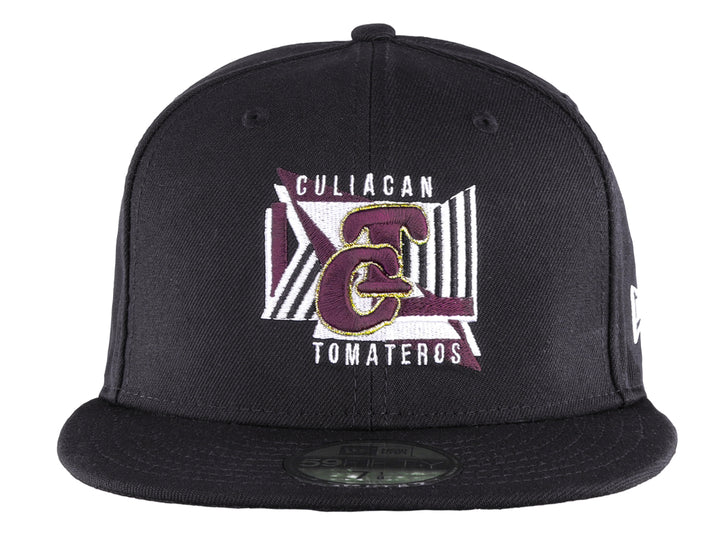 Gorra de béisbol New Era color negro con logotipo bordado de Culiacán Tomateros en el frente.