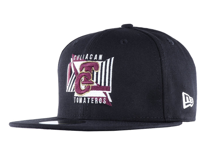 Gorra de béisbol New Era color negro con logotipo bordado de Culiacán Tomateros en el frente.