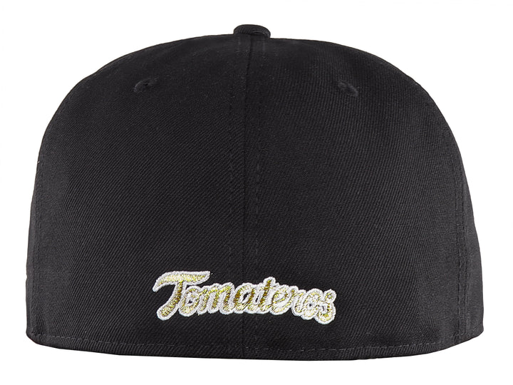 Gorra de béisbol New Era color negro con logotipo bordado de Culiacán Tomateros en el frente.