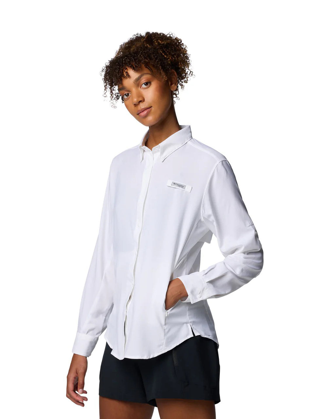 Camisa Columbia Tamiami II Manga Larga Blanca para Mujer