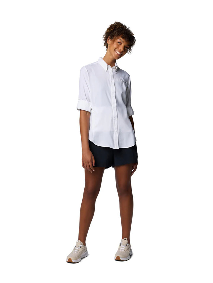 Camisa Columbia Tamiami II Manga Larga Blanca para Mujer