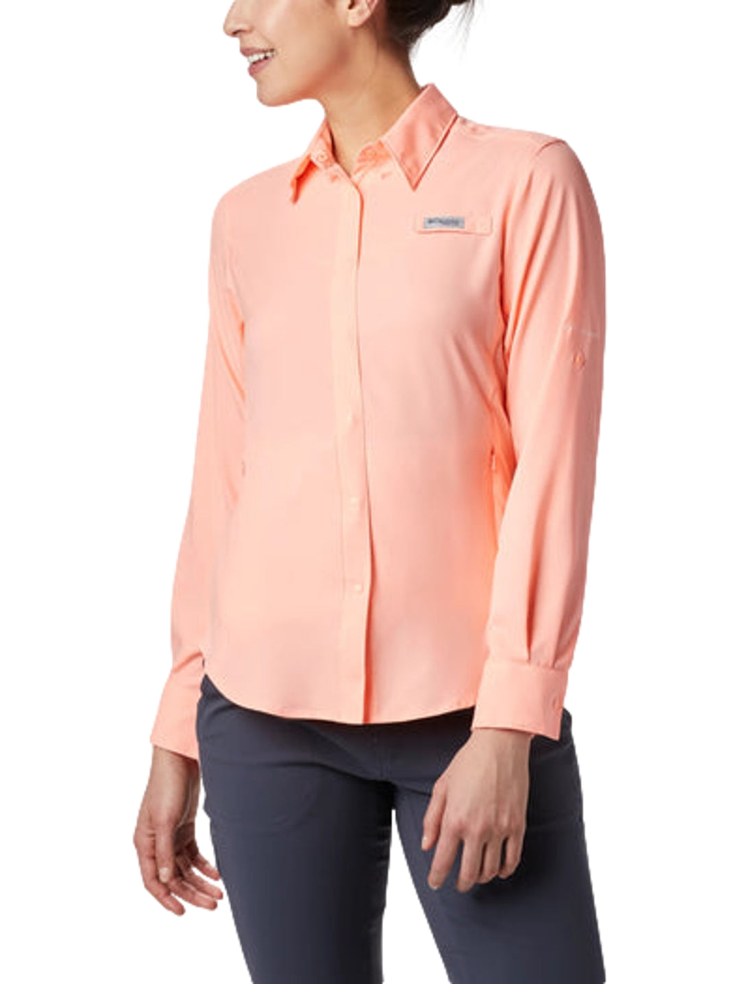 Camisa Columbia Tamiami II Manga Larga Rosa para Mujer