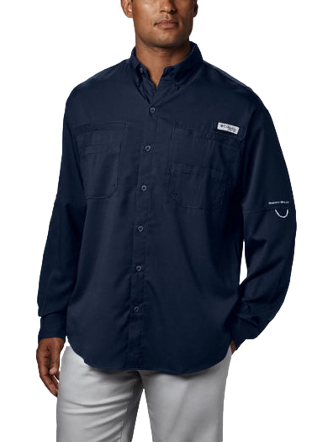 Camisa Columbia Tamiami II Manga Larga Azul Marino para Hombre