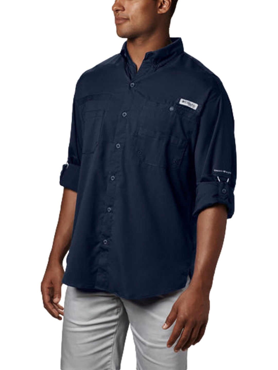Camisa Columbia Tamiami II Manga Larga Azul Marino para Hombre
