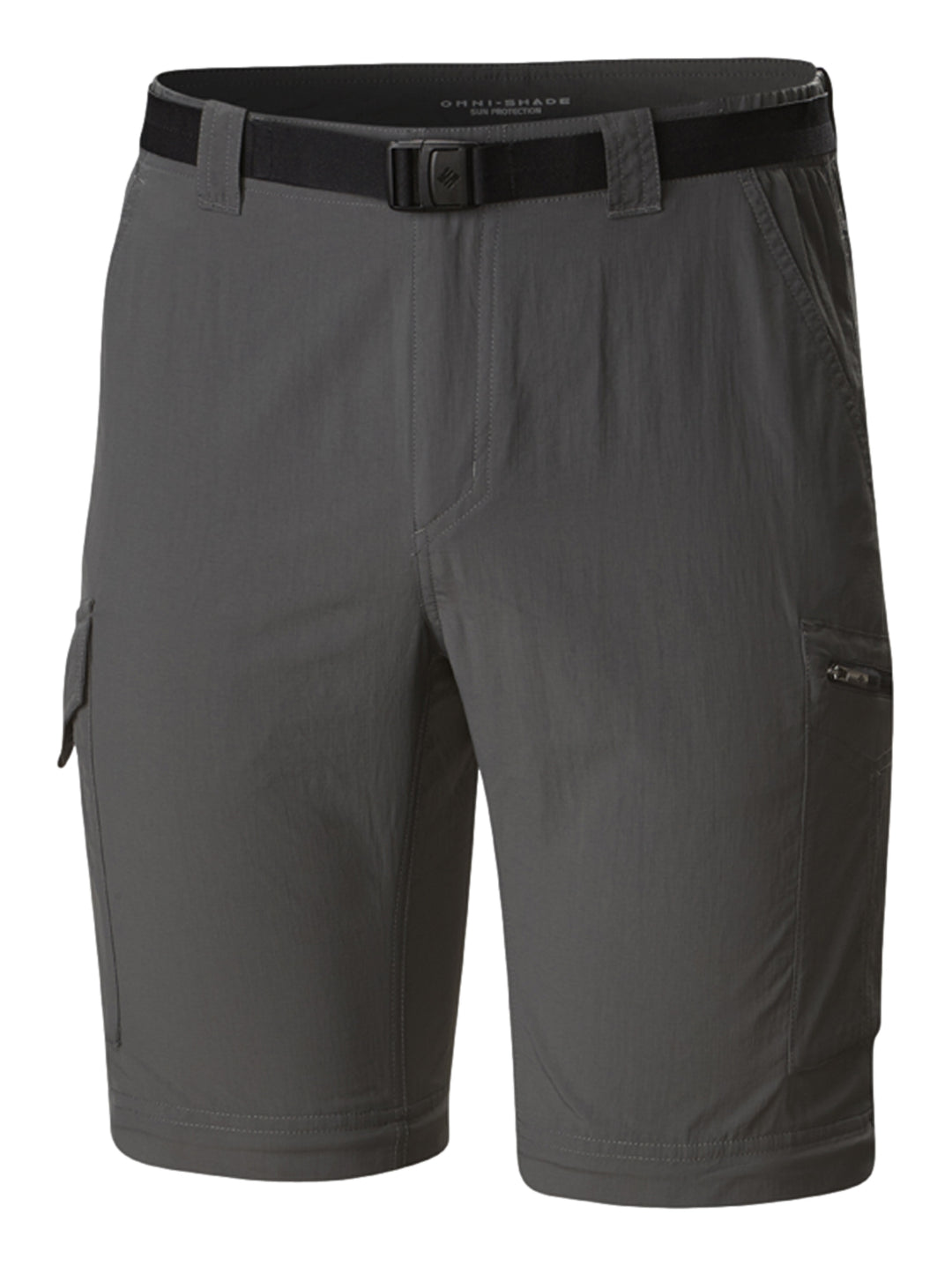 Hombre vistiendo pantalón convertible Columbia color gris Grill, ideal para senderismo y actividades al aire libre.