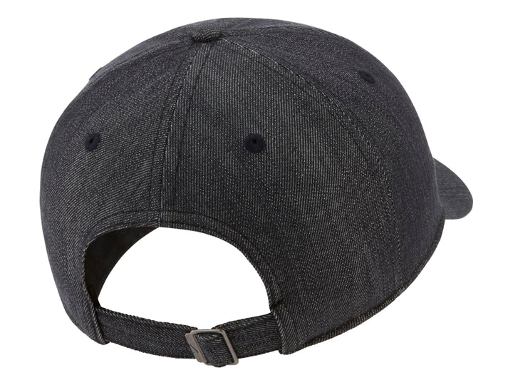 Gorra Nike Sportswear H86 de color negro en tela denim con el logo Swoosh blanco al frente.