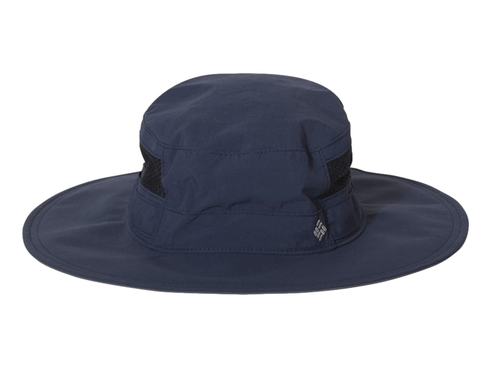 Sombrero Columbia Bora Bora Booney en color azul marino con panel de malla lateral y cordón ajustable.