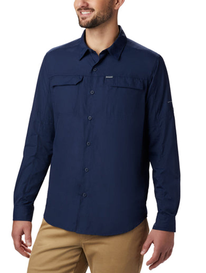 Camisa Columbia Silver Ridge Manga Larga Azul Marino para Hombre