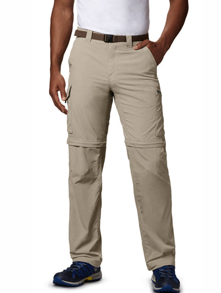 Pantalón Columbia Silver Ridge Convertible en color Fossil, diseño deportivo para hombre con bolsillos laterales.