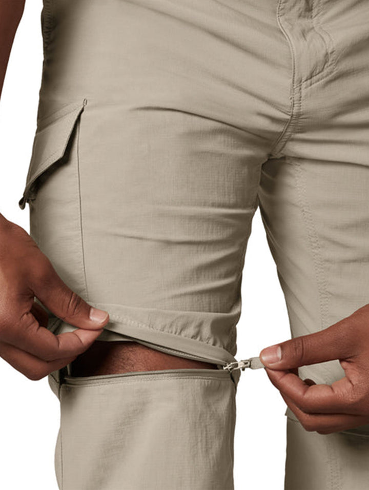 Pantalón Columbia Silver Ridge Convertible en color Fossil, diseño deportivo para hombre con bolsillos laterales.