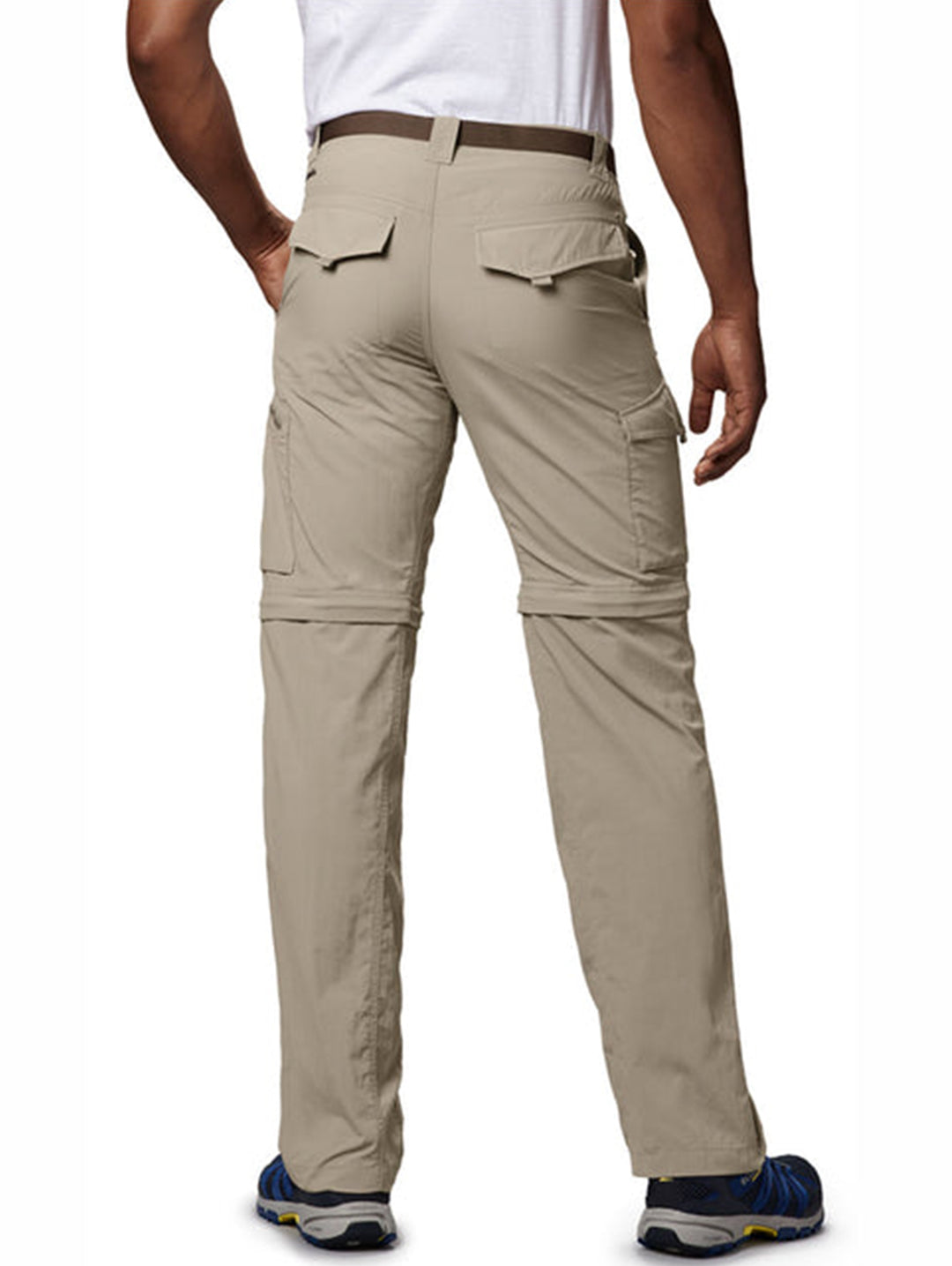 Pantalón Columbia Silver Ridge Convertible en color Fossil, diseño deportivo para hombre con bolsillos laterales.