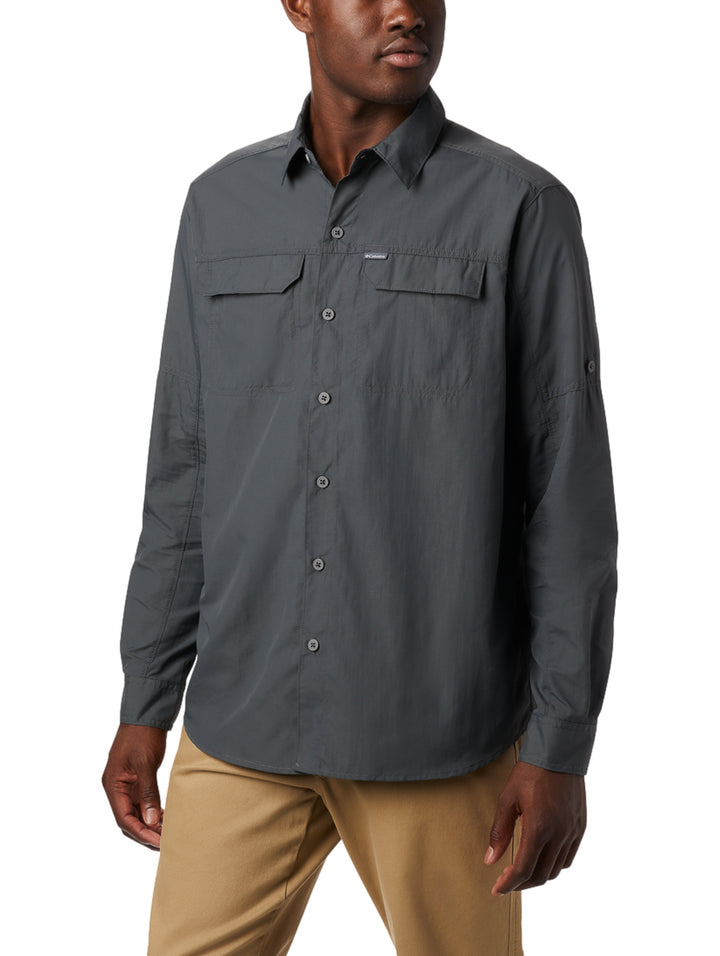 Camisa Columbia Silver Ridge 2.0 Manga Larga Color Gris